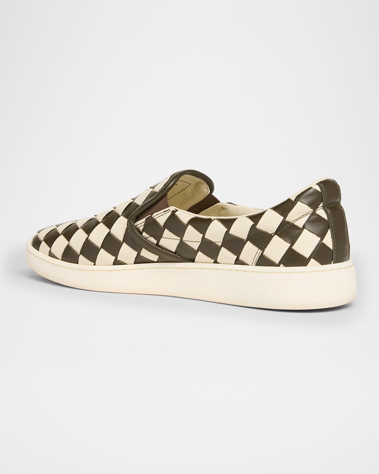 Men's Sawyer Intrecciato Check Calfskin Slip-On Sneakers Product Image