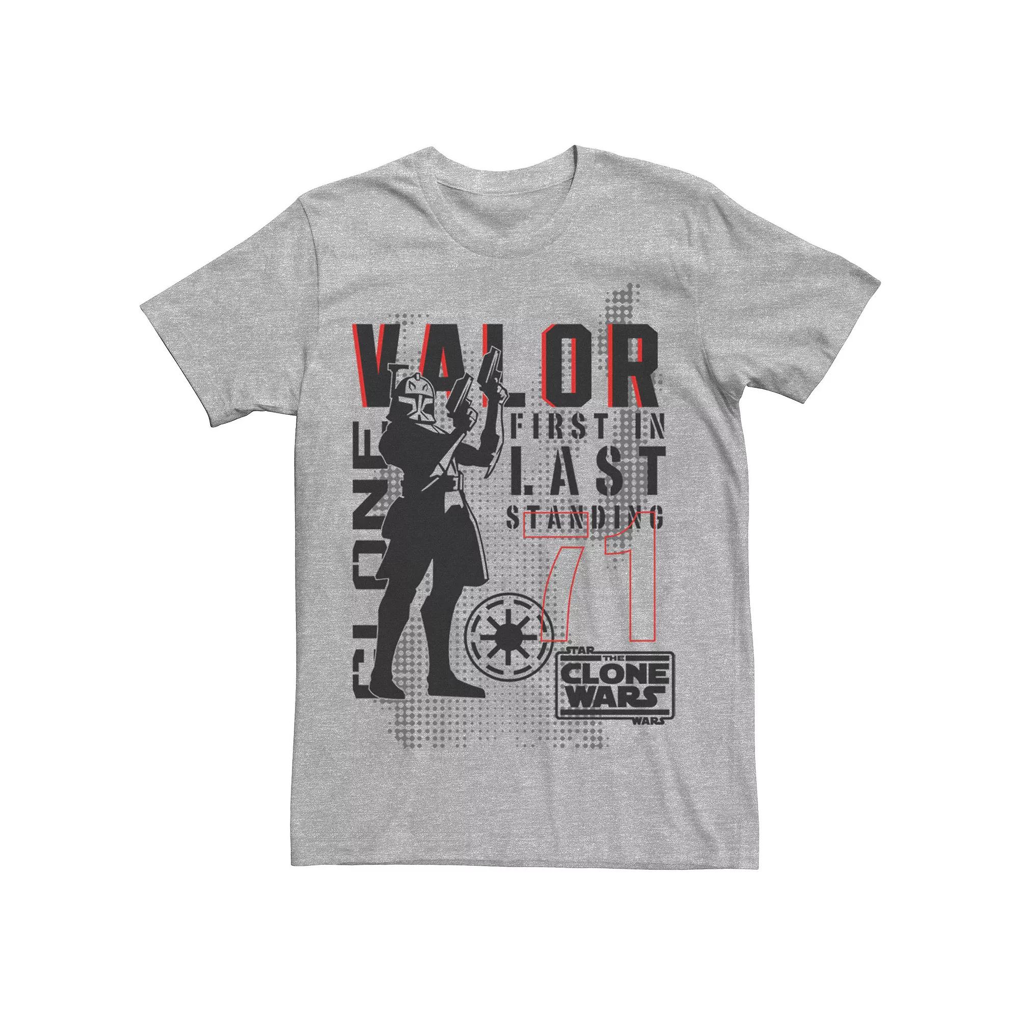 Mens Star Wars: Clone Wars Valor First In Last Standing Tee Athletic Grey Product Image