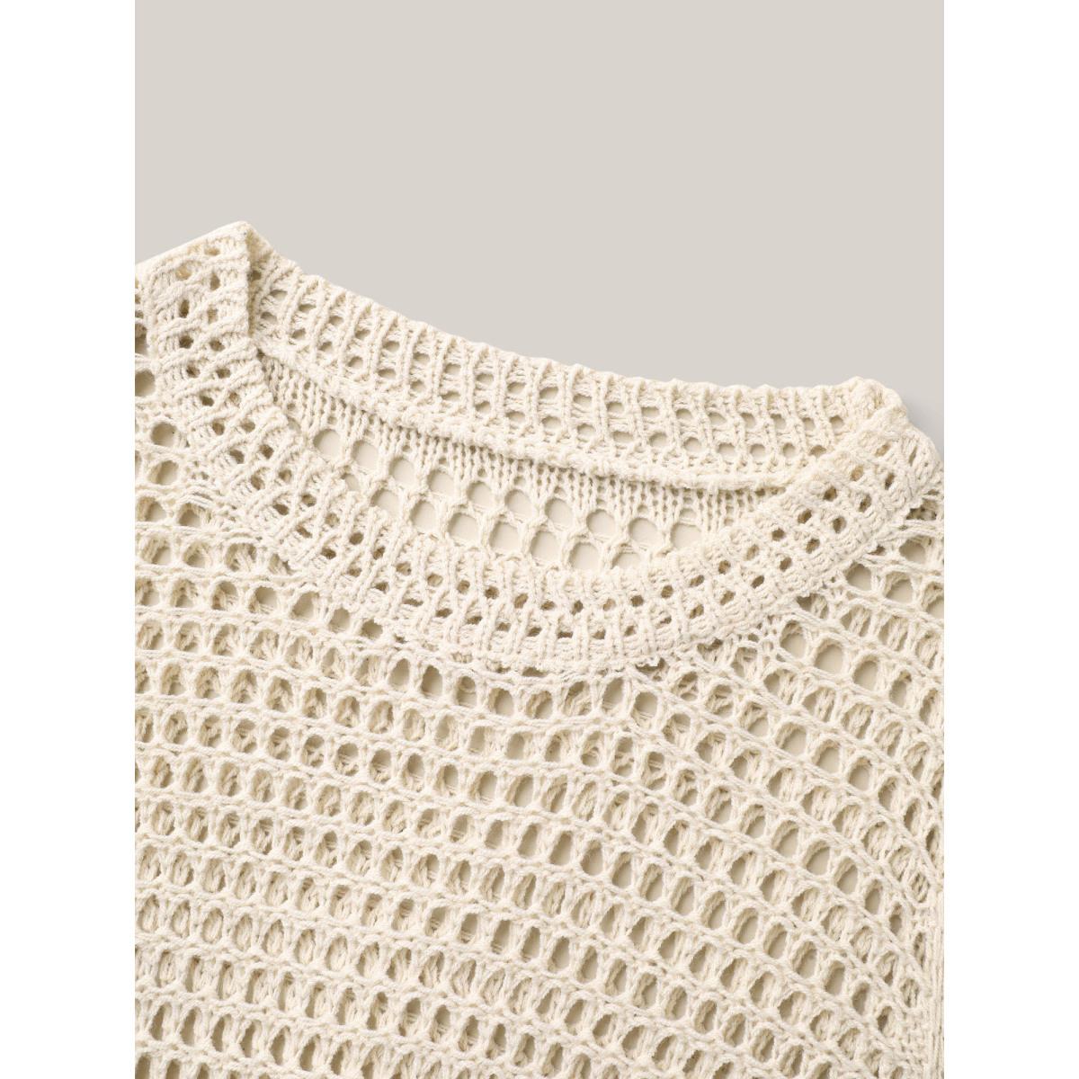 Plus Size Cut-Out Round Neck Swim Cover-Up Women's Swimwear Apricot Beach Loose Cut-Out Curve Swim Cover Ups BloomChic 22-24/3X Product Image