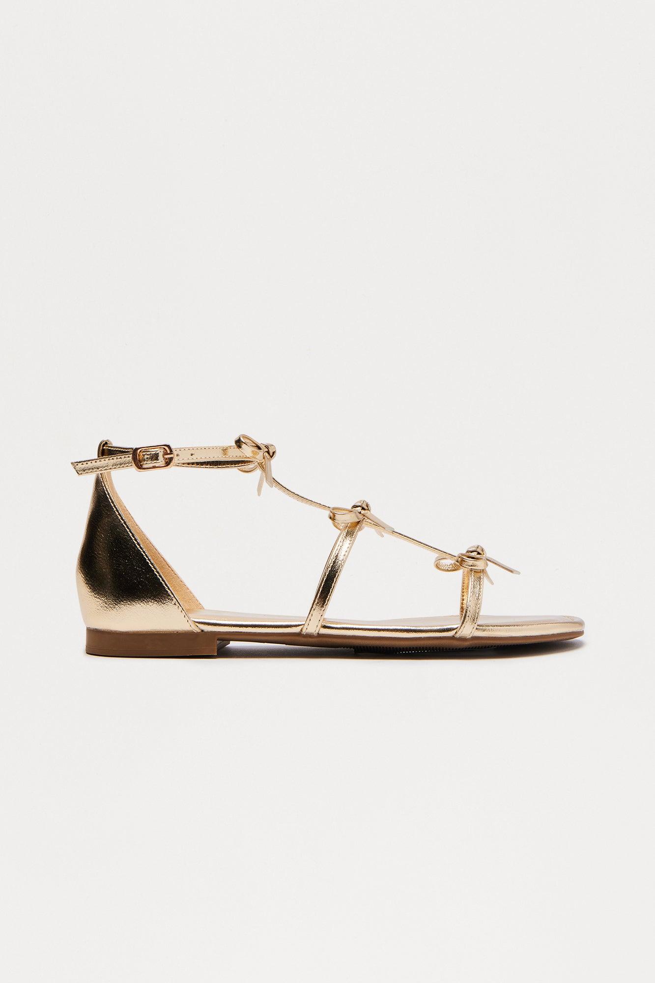 Jullietta Bow Sandals - Gold Female Product Image
