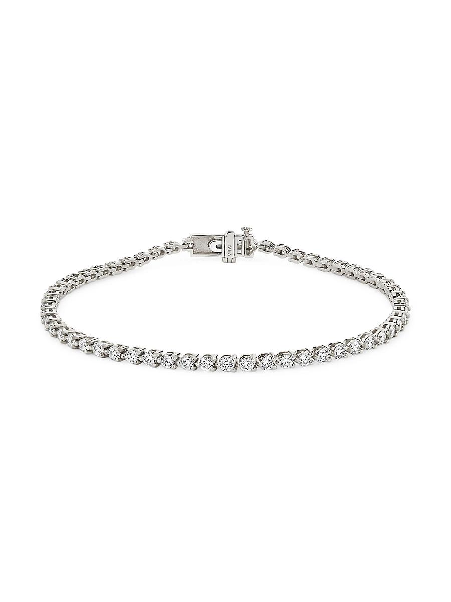 Womens 14K White Gold & 2.80 TCW Lab-Grown Diamond Tennis Bracelet Product Image