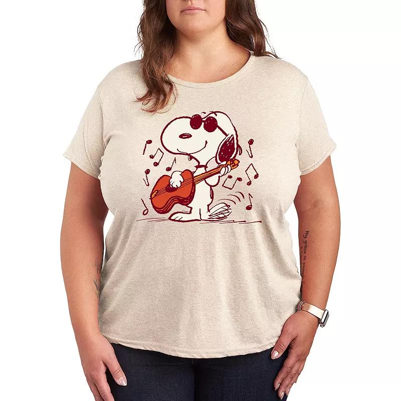 Plus Peanuts Snoopy Joe Cool Guitar Graphic Tee, Women's,  Product Image