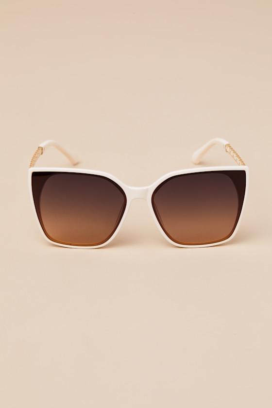 Winsley White Oversized Square Sunglasses Product Image