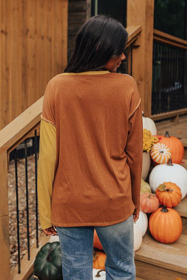 Pumpkin Spice Feels Colorblock Top Product Image