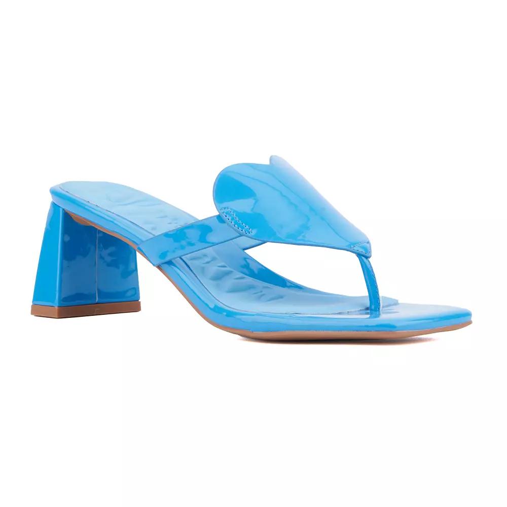 Olivia Miller Women's Lover Gurl Dress Sandals, Size: 7, Neon Blue Product Image