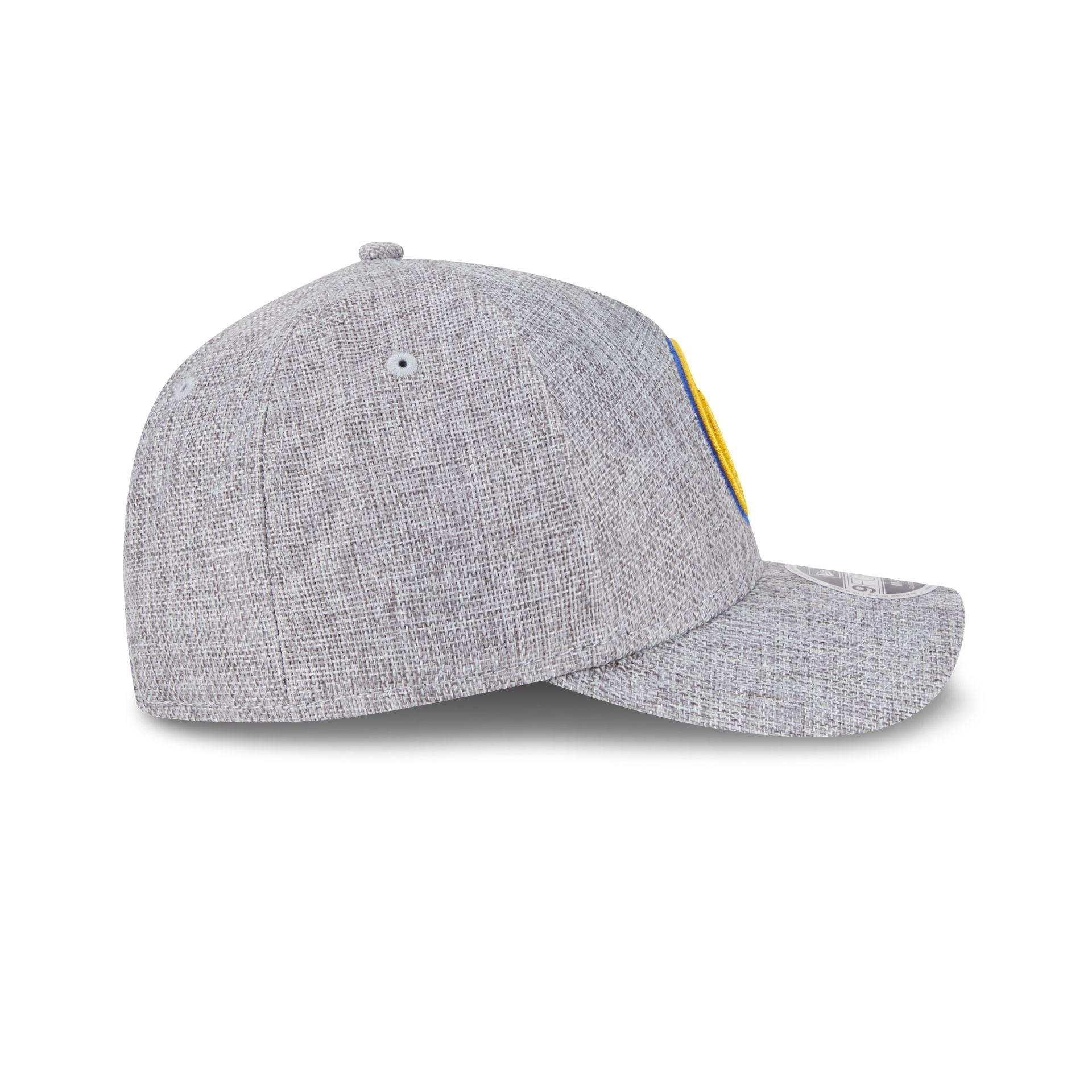Golden State Warriors Cotton Weave Gray 9FORTY M-Crown A-Frame Snapback Hat Male Product Image