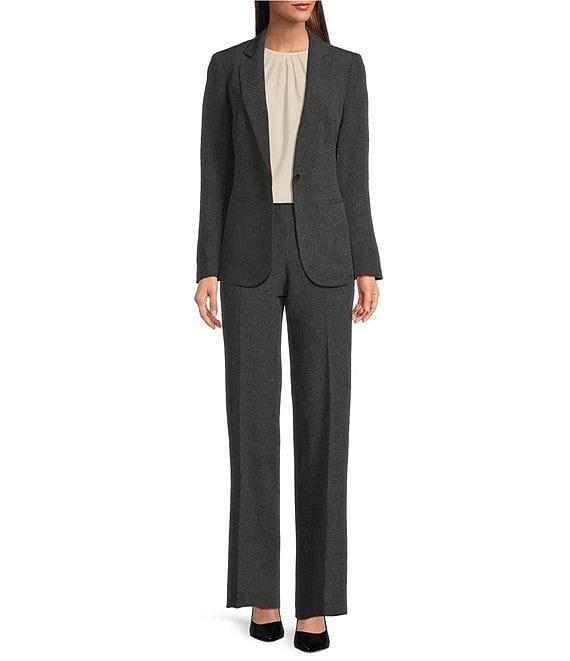 Anne Klein Crossdye Stretch Notch Lapel One-Button Blazer Product Image