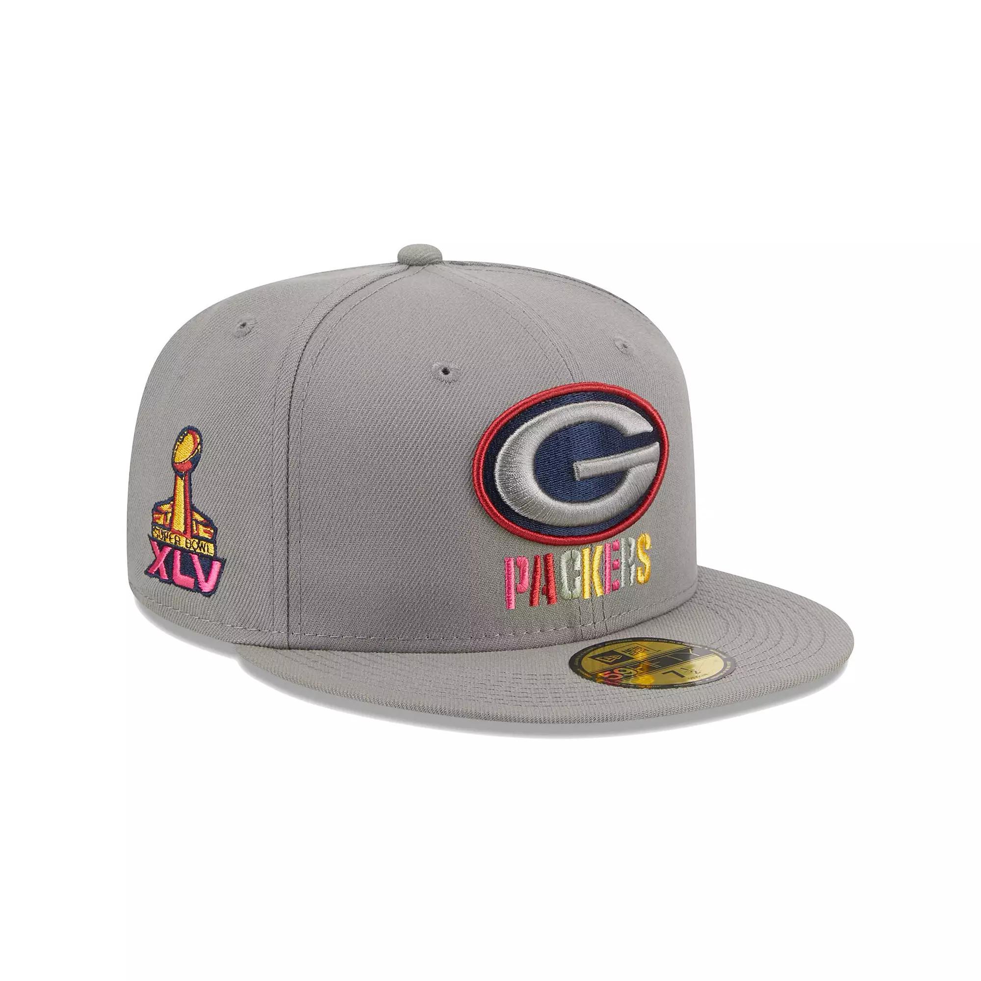 Men's New Era Gray Green Bay Packers Color Pack 59FIFTY Fitted Hat,  Product Image
