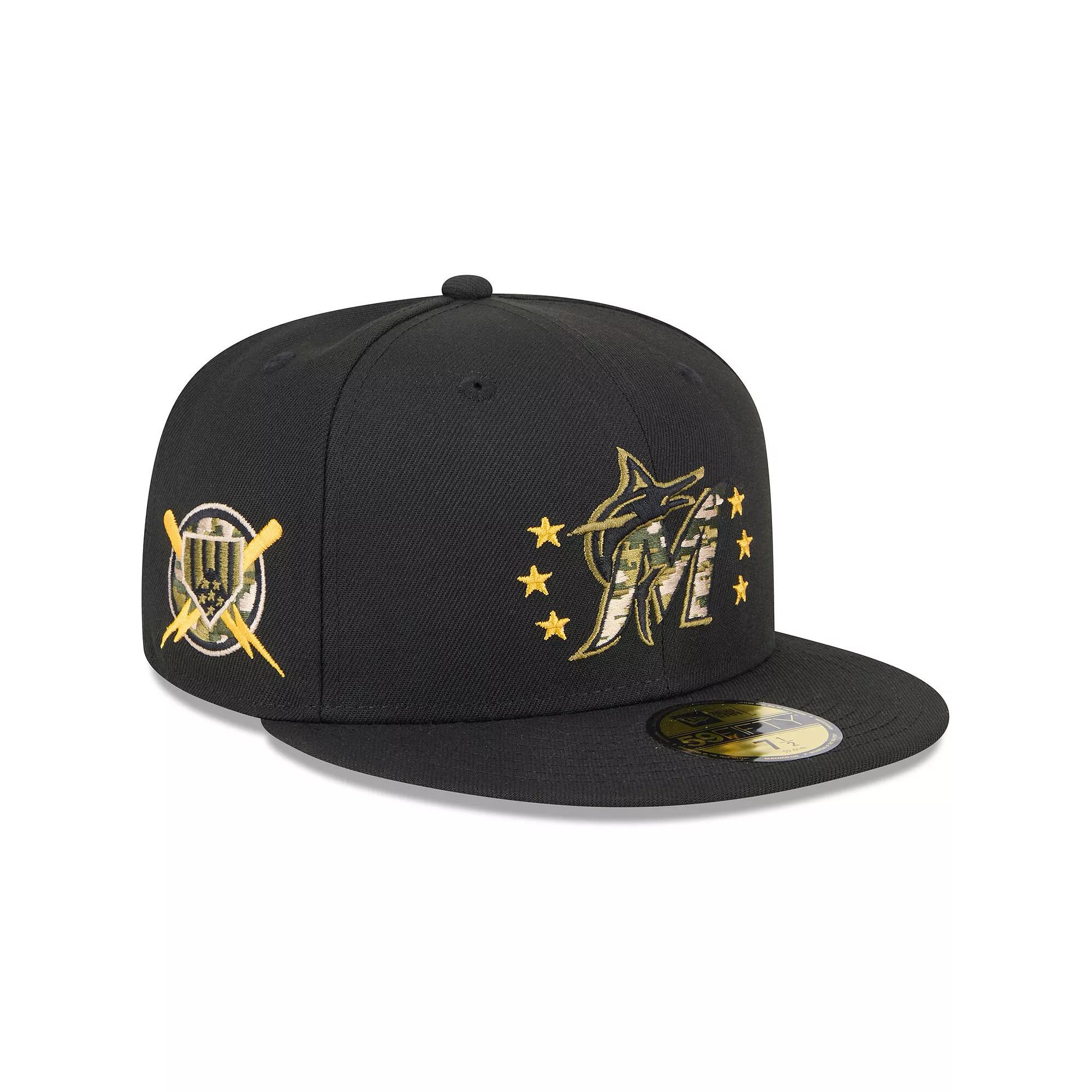 Men's New Era Black Miami Marlins 2024 Armed Forces Day On-Field 59FIFTY Fitted Hat,  Product Image