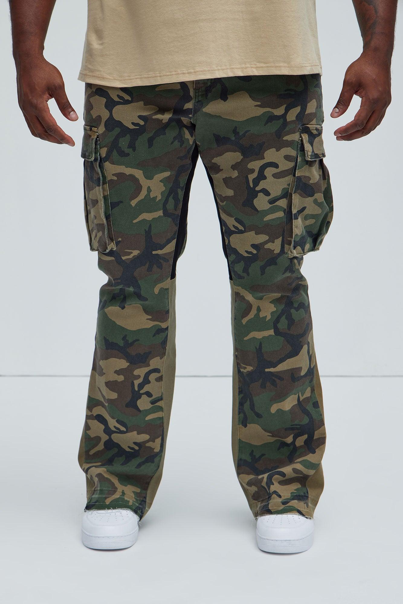 Commando Cargo Twill Flared Pants - Camouflage Product Image