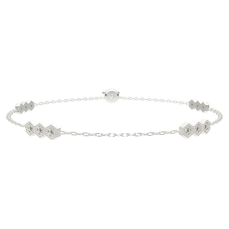 Sterling Silver Diamond Accent Adjustable Fashion Bracelet, Women's Product Image