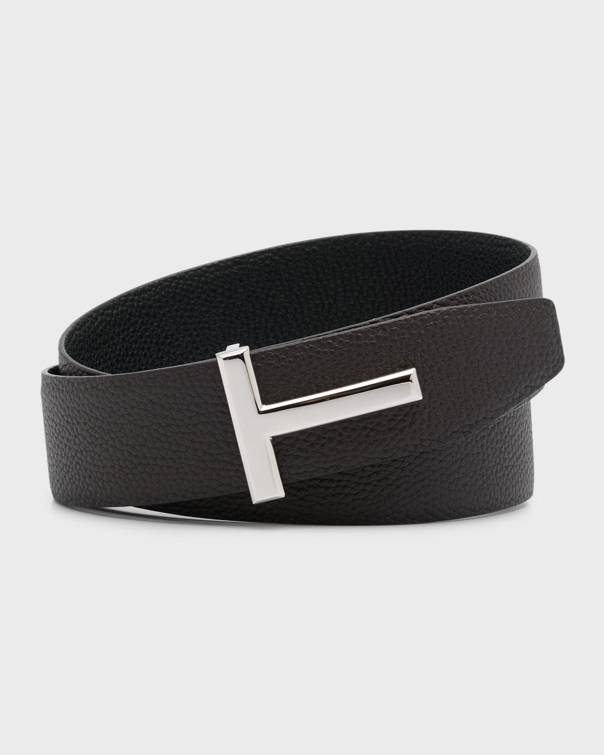 Mens Signature T Reversible Leather Belt Product Image