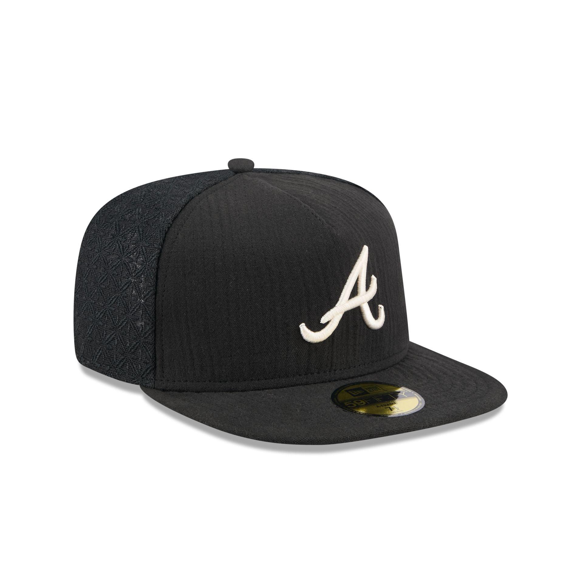 Atlanta Braves Black Mesh 59FIFTY A-Frame Fitted Hat Male Product Image