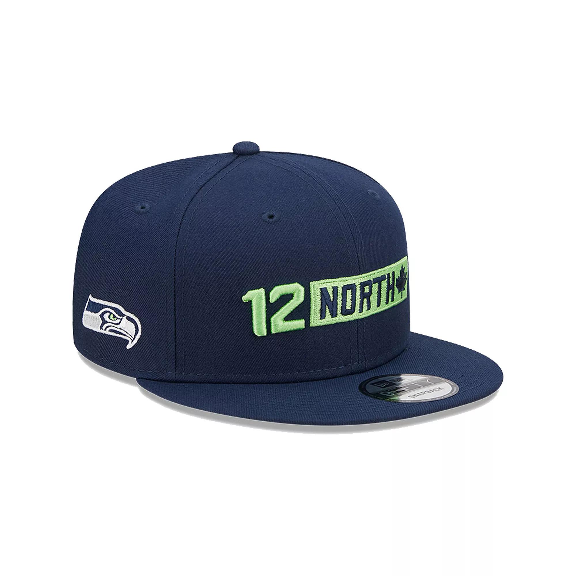 Men's New Era College Navy Seattle Seahawks 12 North Collection Snapback Hat, Blue Product Image