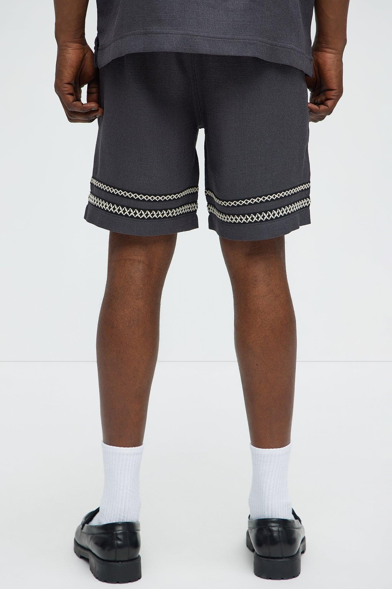 Saint Tropez Beach Club Linen Like Relaxed Short - Black Product Image