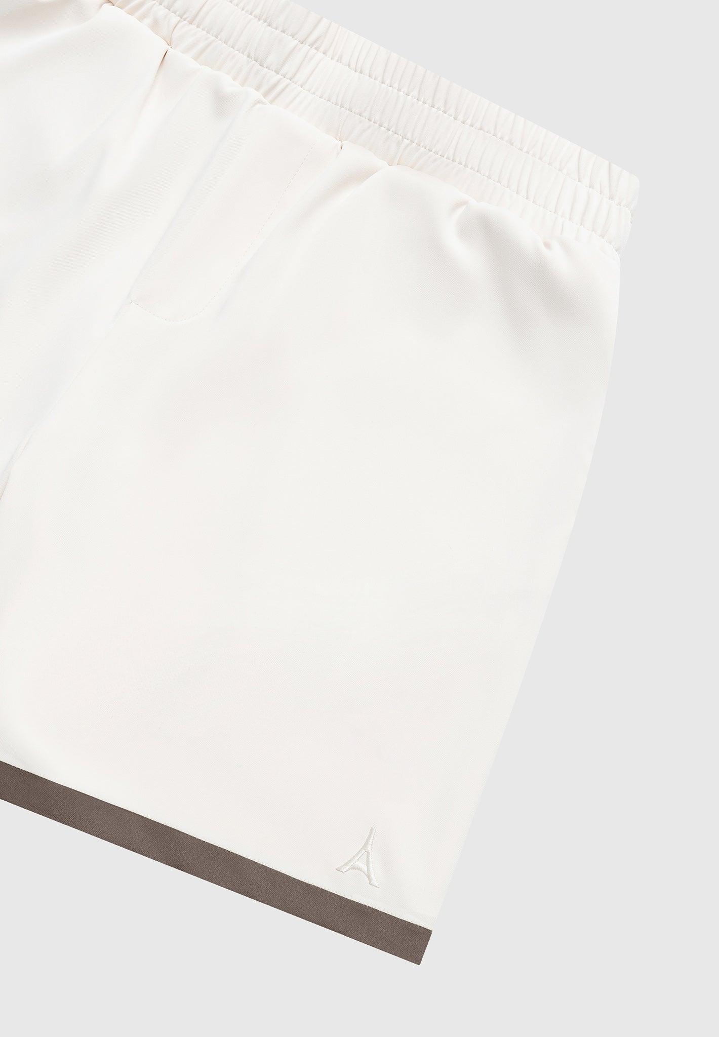 Raoul - Contrast Border Shorts - Cream/Brown Male Product Image