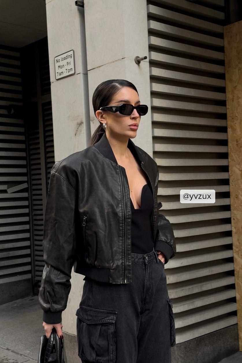 Cropped Bomber Jacket Product Image