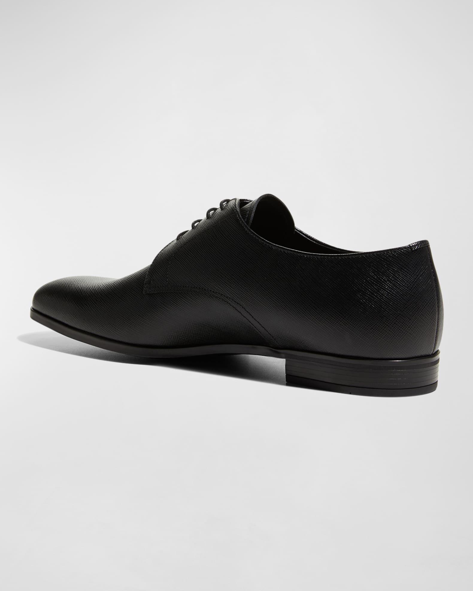 Men's Saffiano Leather Lace-Ups Product Image