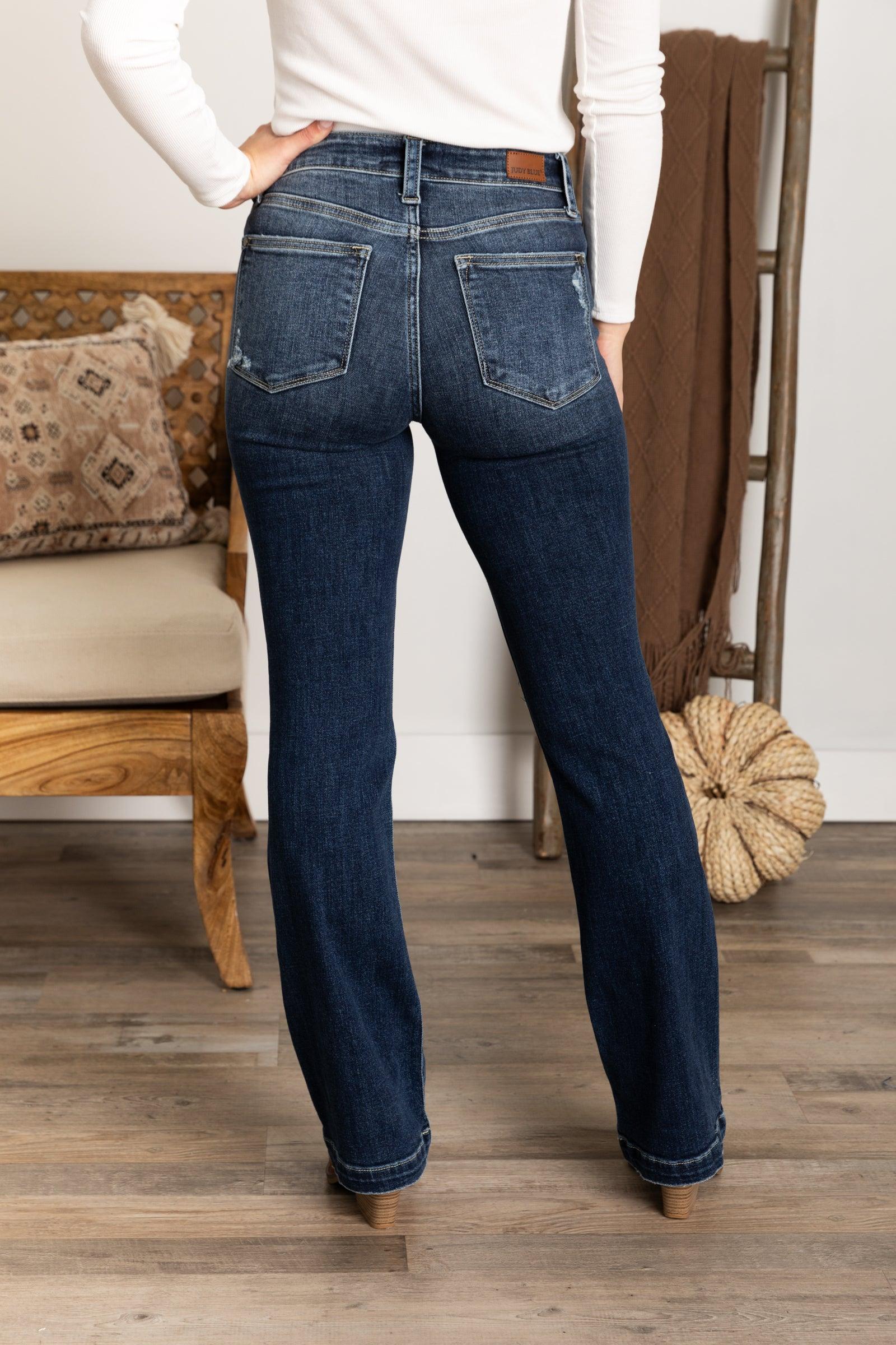Judy Blue Bootcut Knee Distressed Jeans Product Image