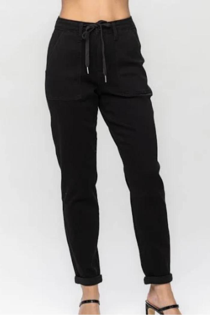 HIGH WAIST PULL ON CUFFED JOGGERS Product Image
