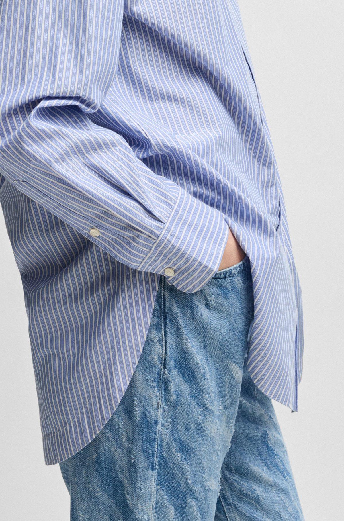Relaxed-fit blouse in striped poplin Product Image