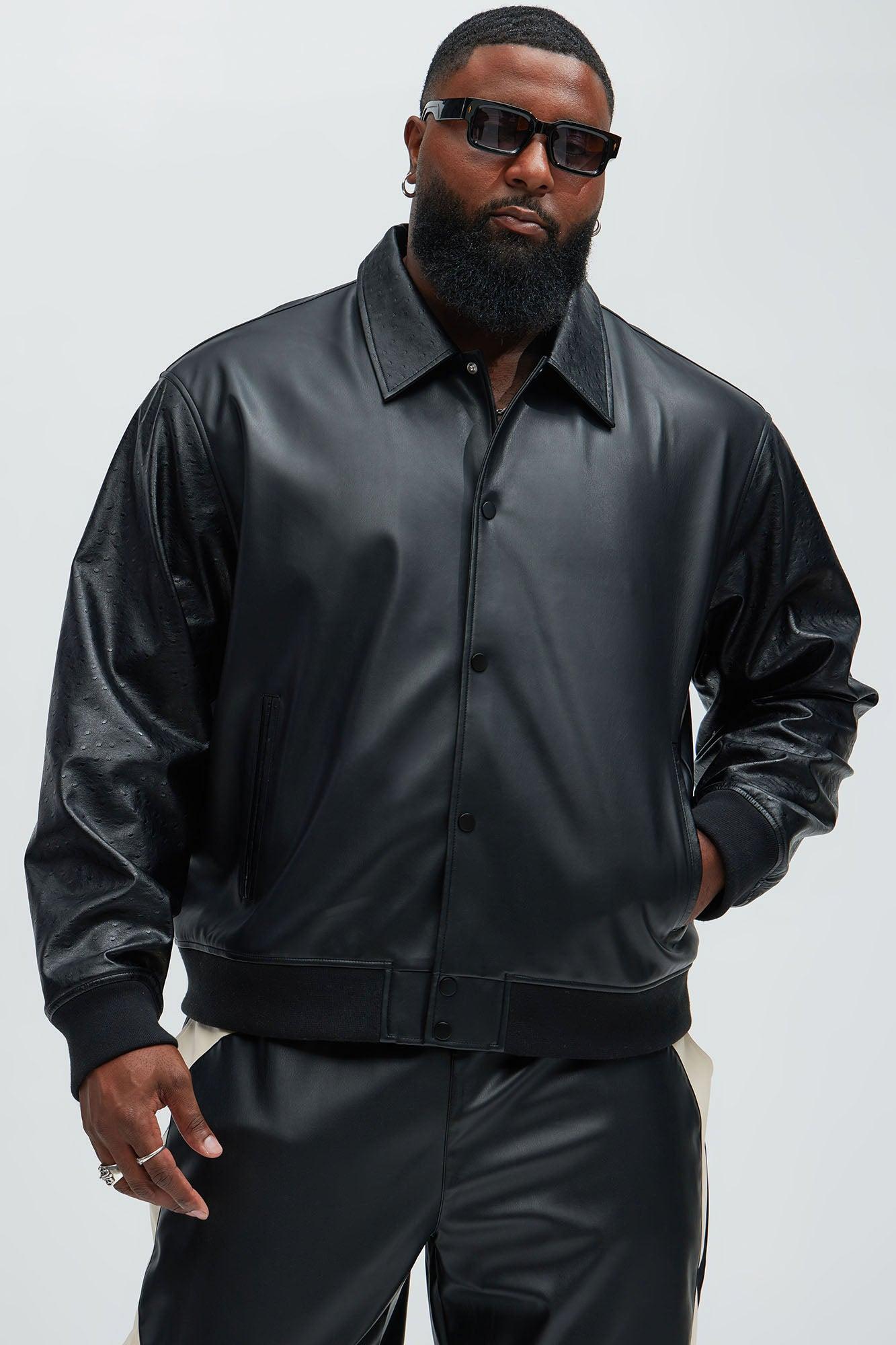 The Only Contrast Faux Leather Jacket - Black Product Image