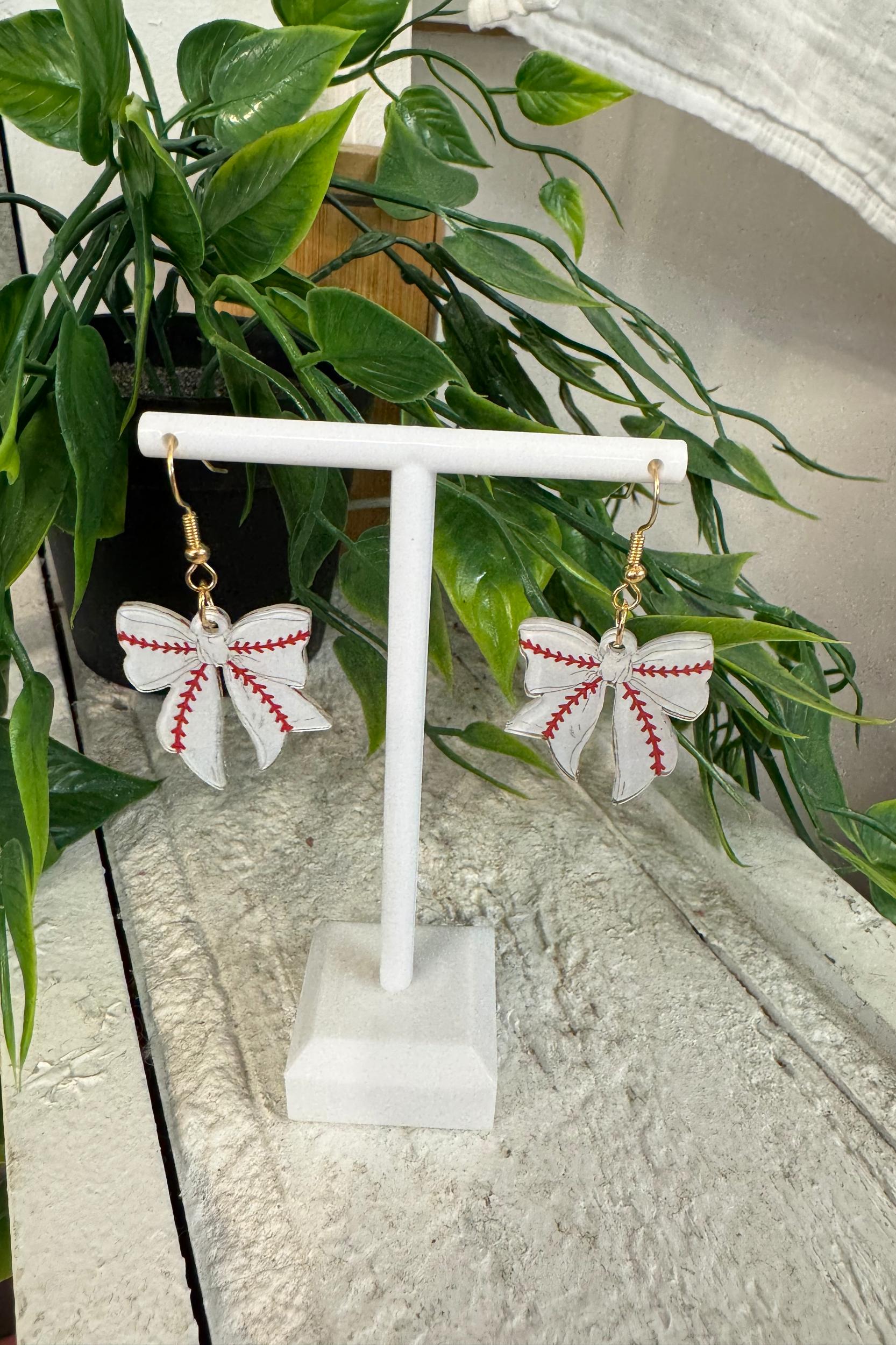Sports bow earrings Product Image