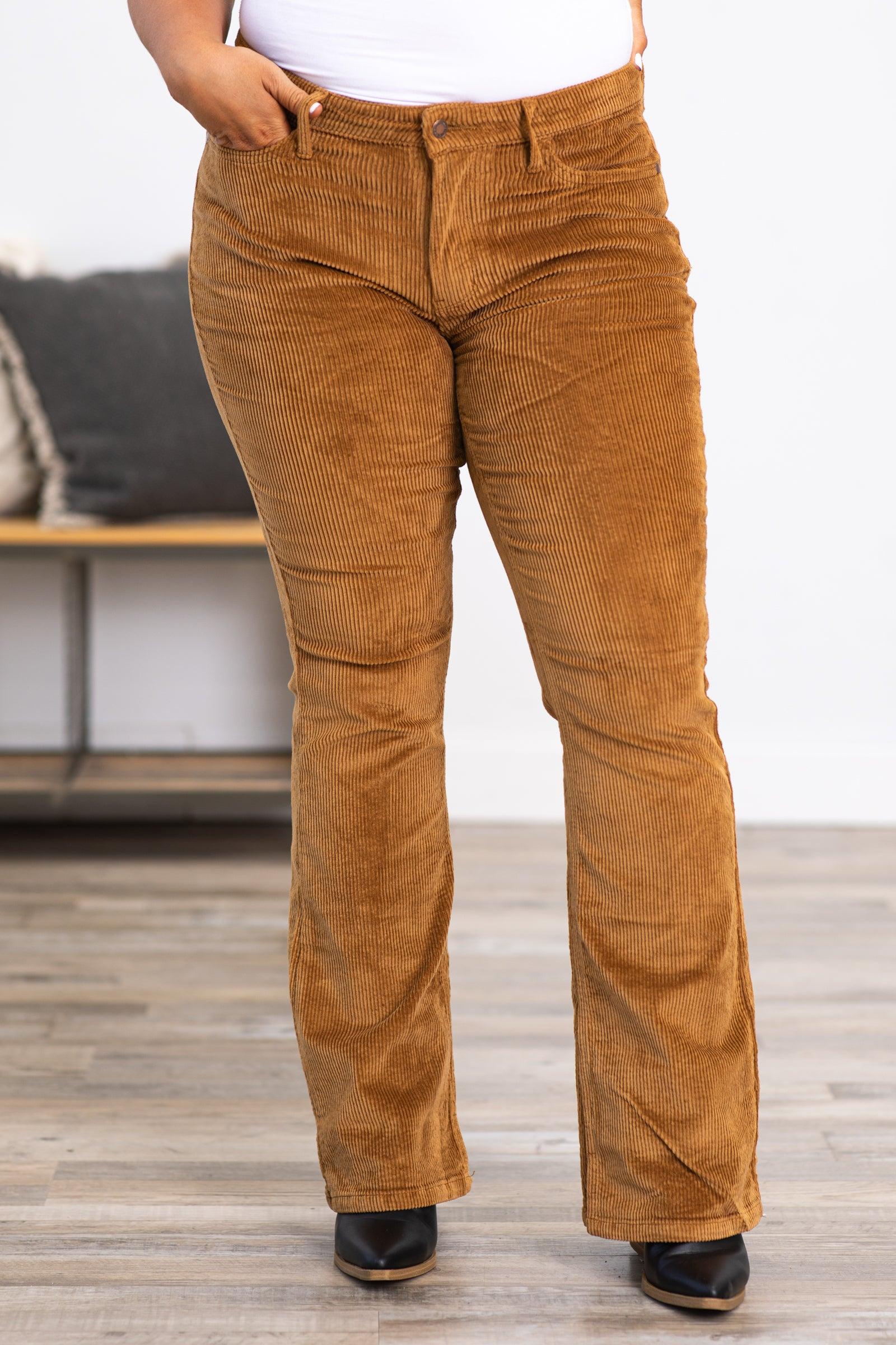 Judy Blue Camel Corduroy Bootcut Pants Product Image