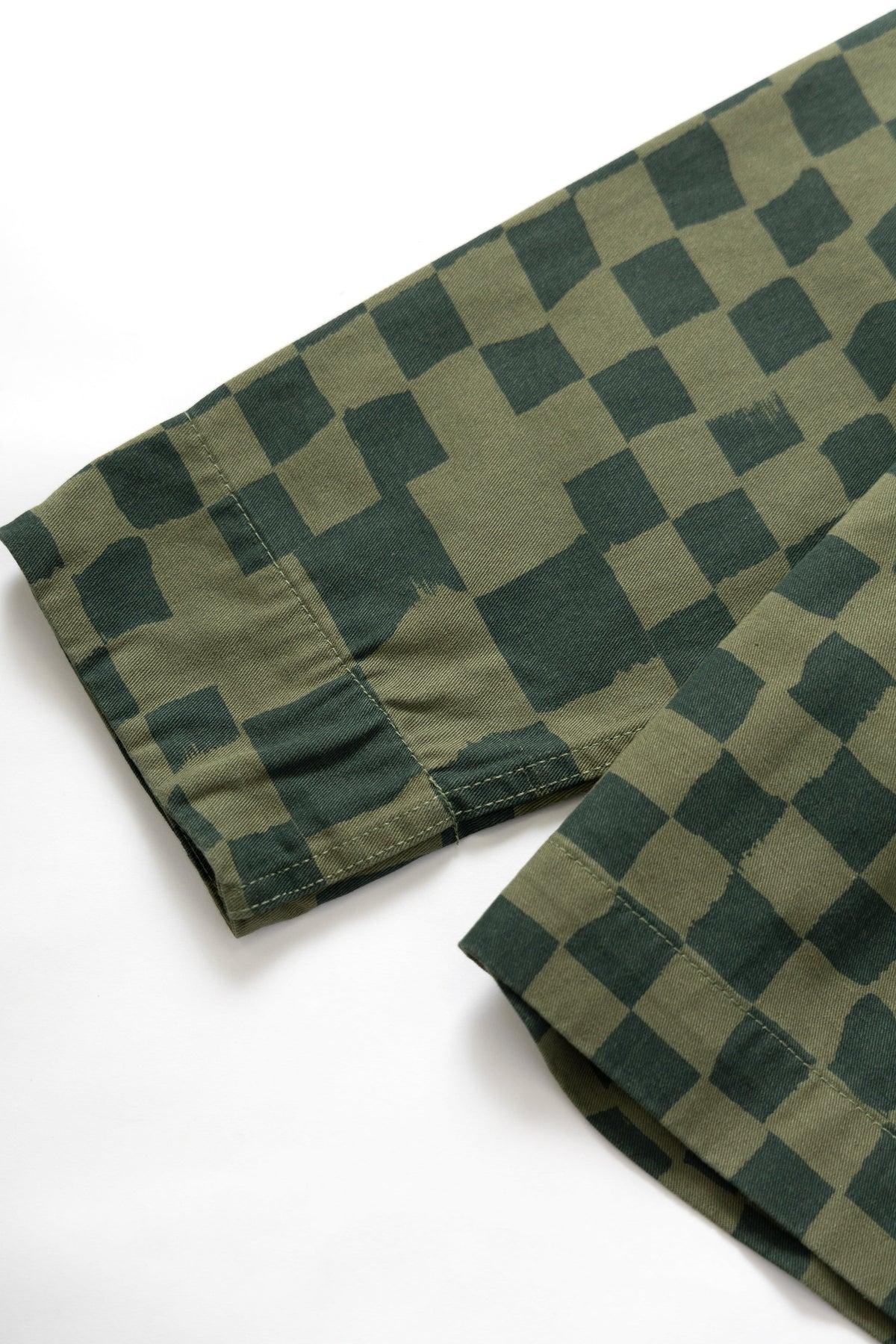 Service Works - Drill Printed Front Of House Jacket - Olive Checker Product Image