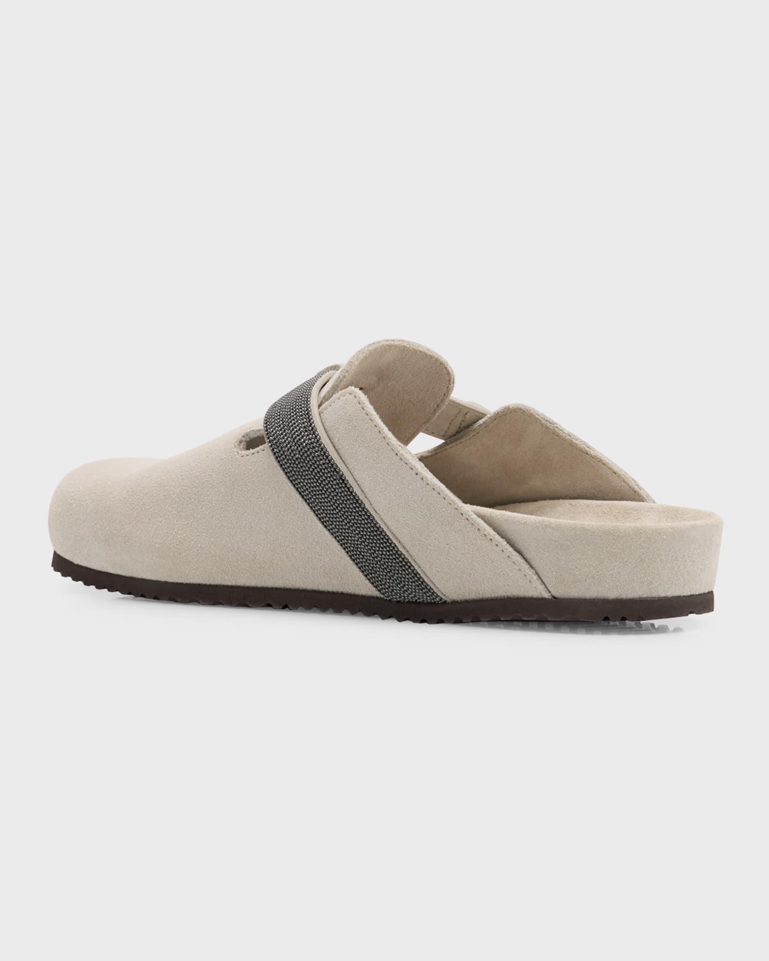 Suede Monili Buckle Mules Product Image