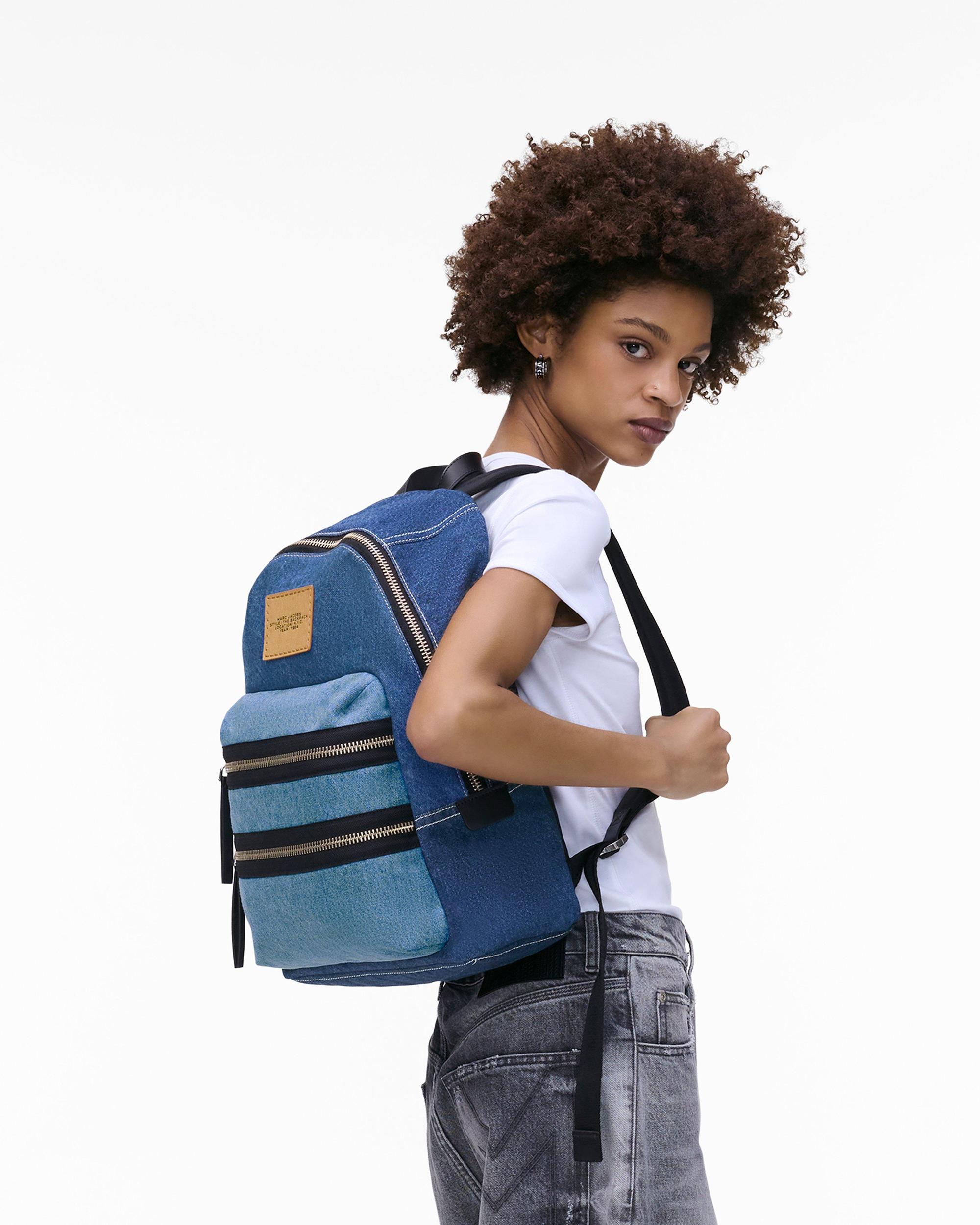 The Biker Colorblock Denim Large Backpack Product Image