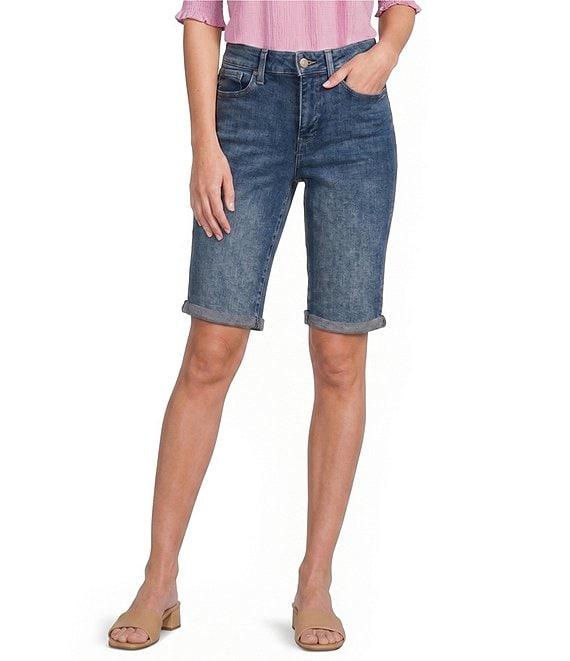 NYDJ Briella Mid-Rise Denim Rolled Cuff Shorts Product Image