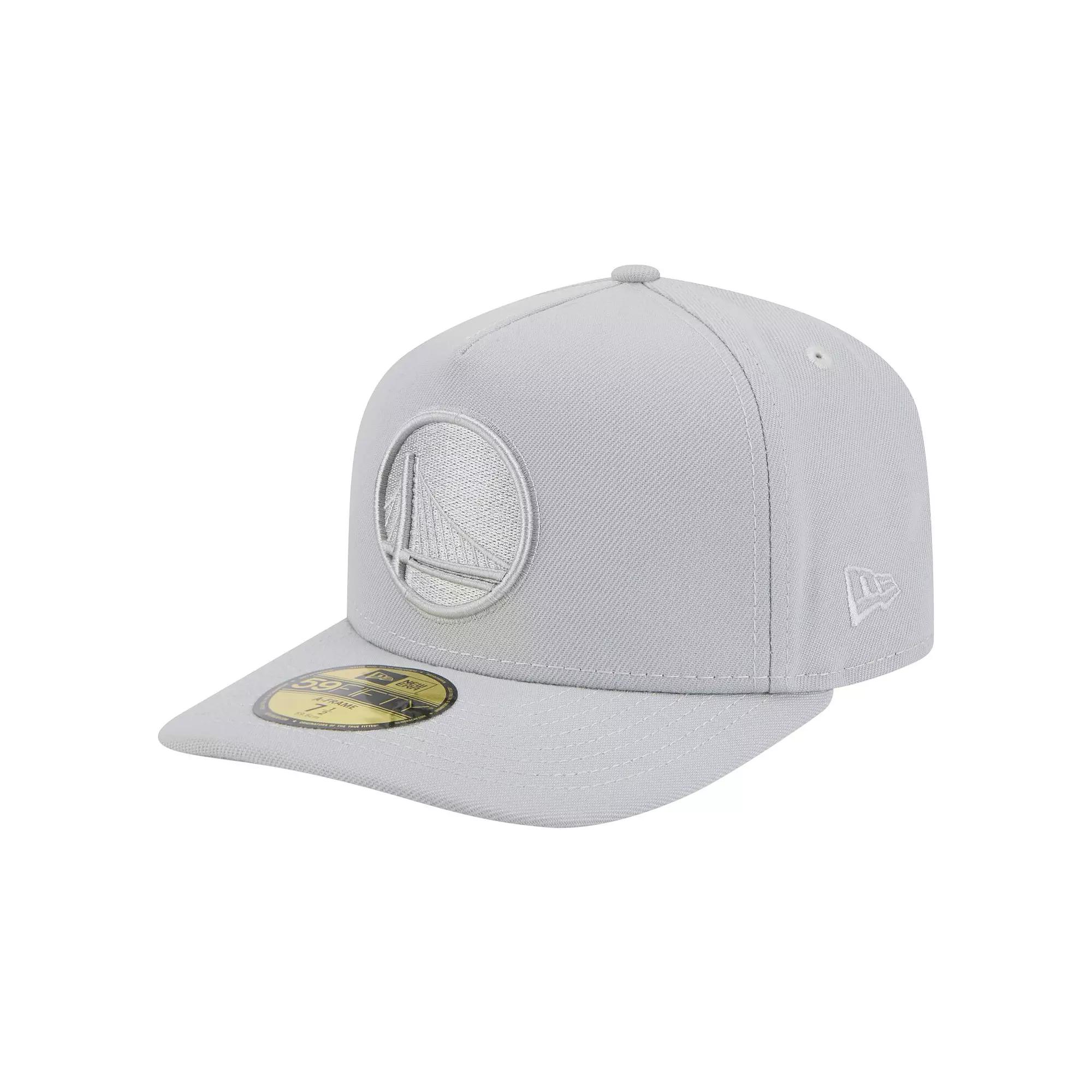 Men's New Era  Gray Golden State Warriors Colorpack A-Frame Pinch Front 59FIFTY Fitted Hat, Size: 7 3/4, Grey Product Image