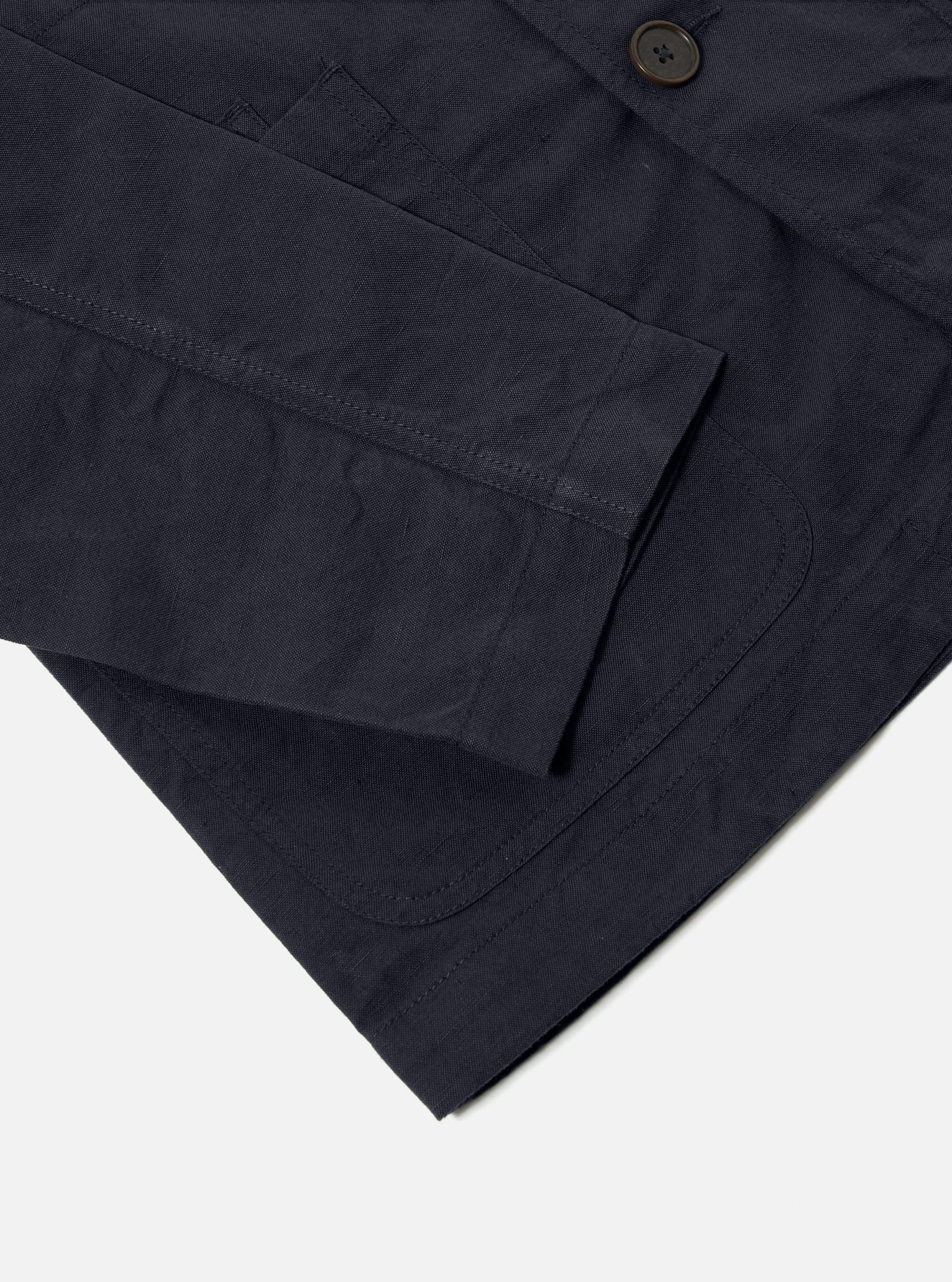 Universal Works Bakers Jacket in Navy Linen Slub Weave Product Image