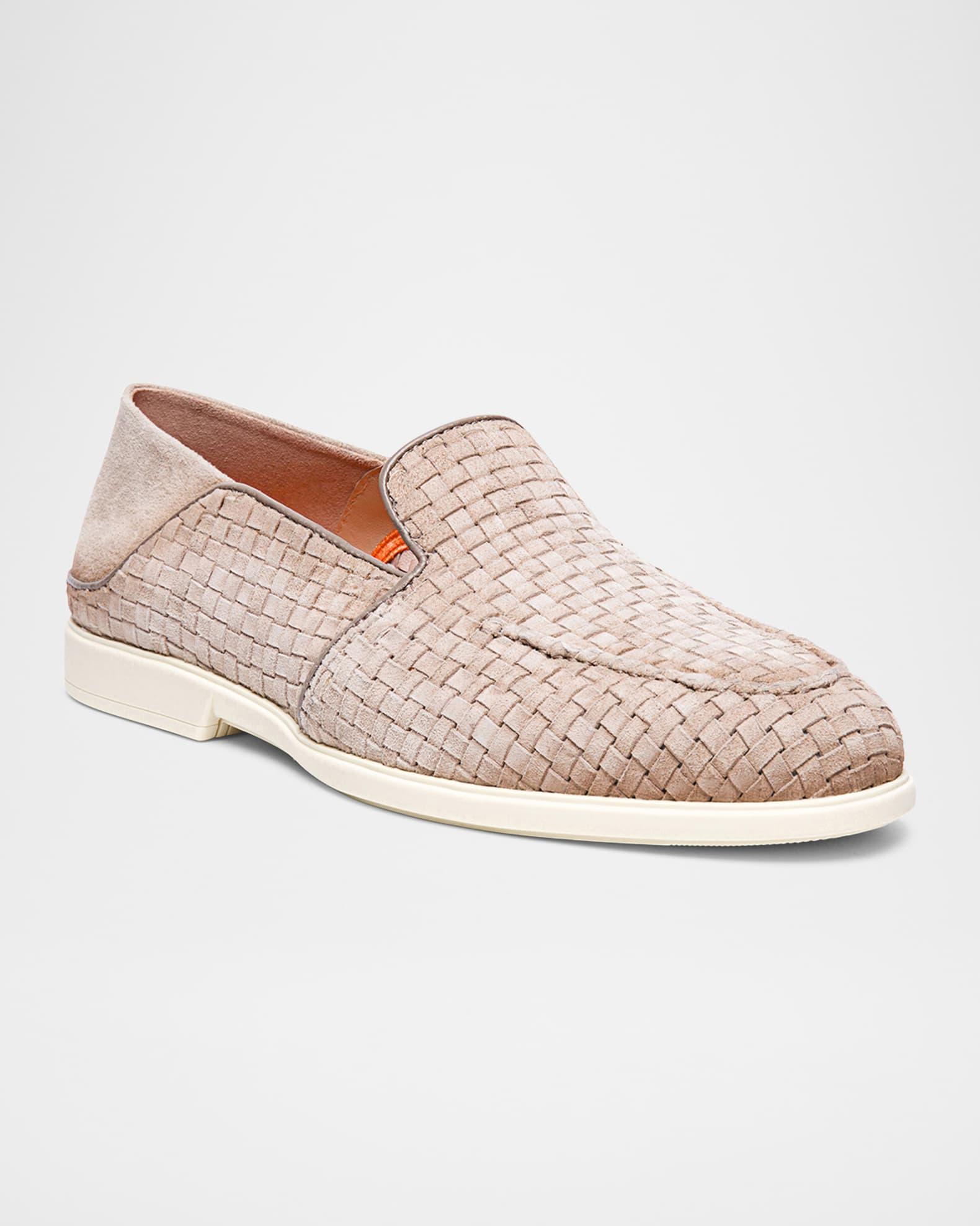 Men's Theo Woven Suede Loafers Product Image