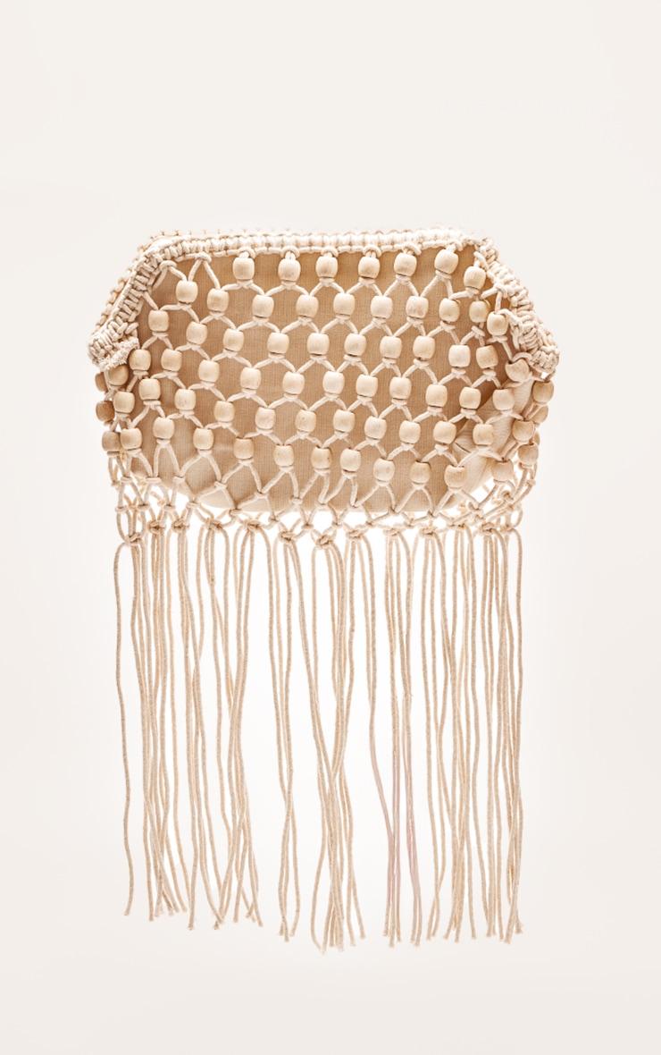 Cream Beaded Weave Clutch Bag Product Image
