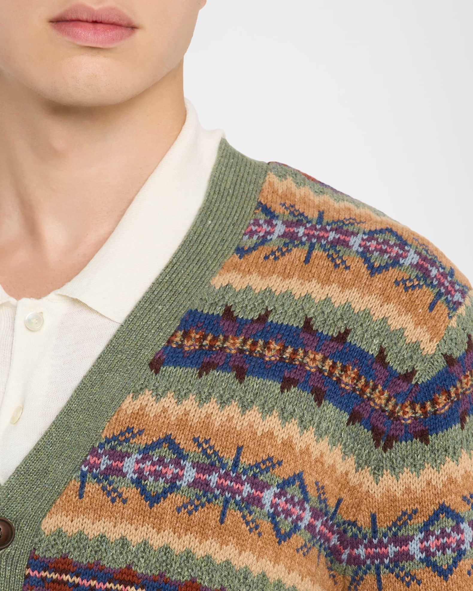 Men's Fair Isle Cotton-Blend Cardigan Product Image