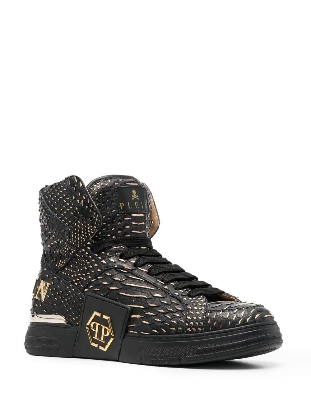 snakeskin-effect high-top sneakers Product Image