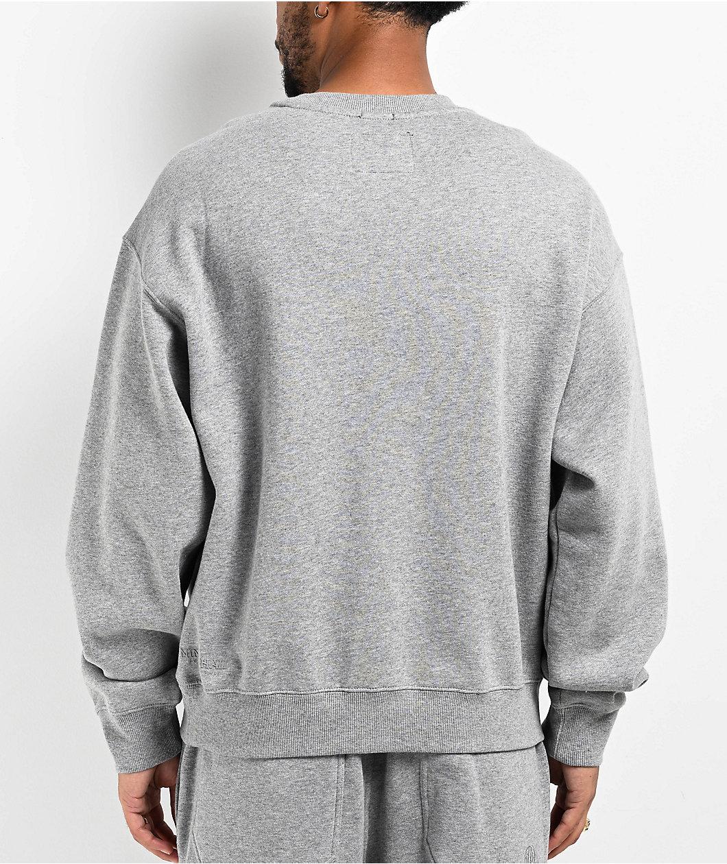 Ninth Hall Fundamentals Heather Grey Boxy Crewneck Sweatshirt Product Image