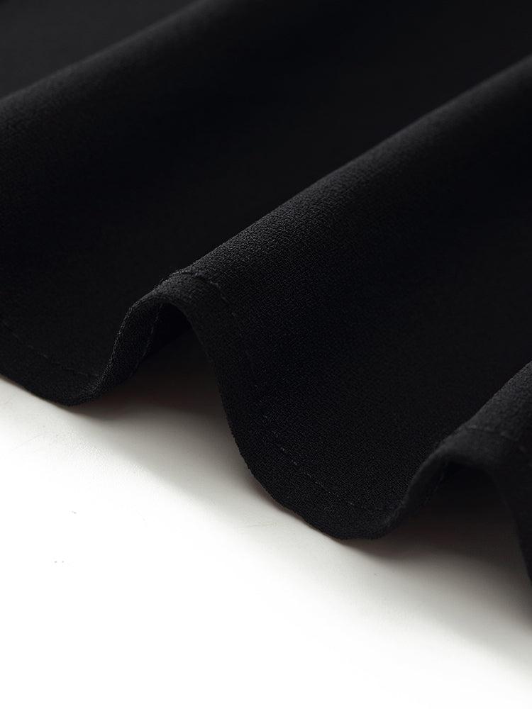 Acetate Asymmetric Neck Slit Twist Waist Women Midi Dress Product Image