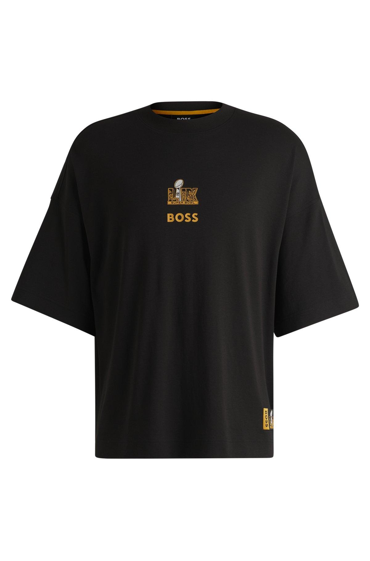 BOSS x NFL cotton T-shirt with gold-tone embroidery Product Image