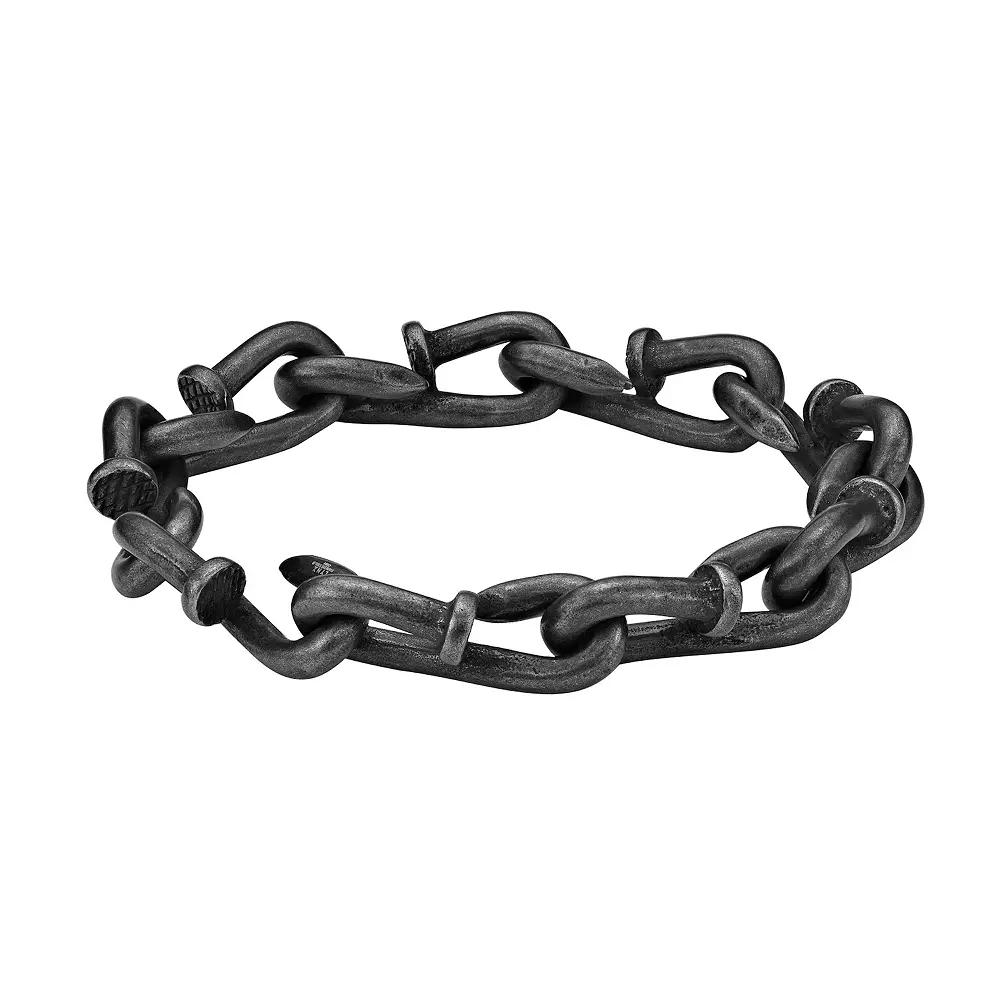 LYNX Men's Antiqued Stainless Steel Bracelet, Size: 8.5" Product Image