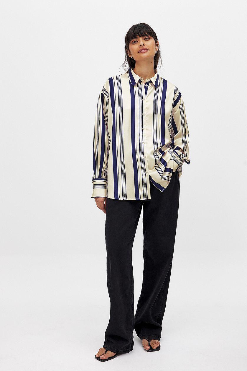 Striped Satin Shirt Product Image