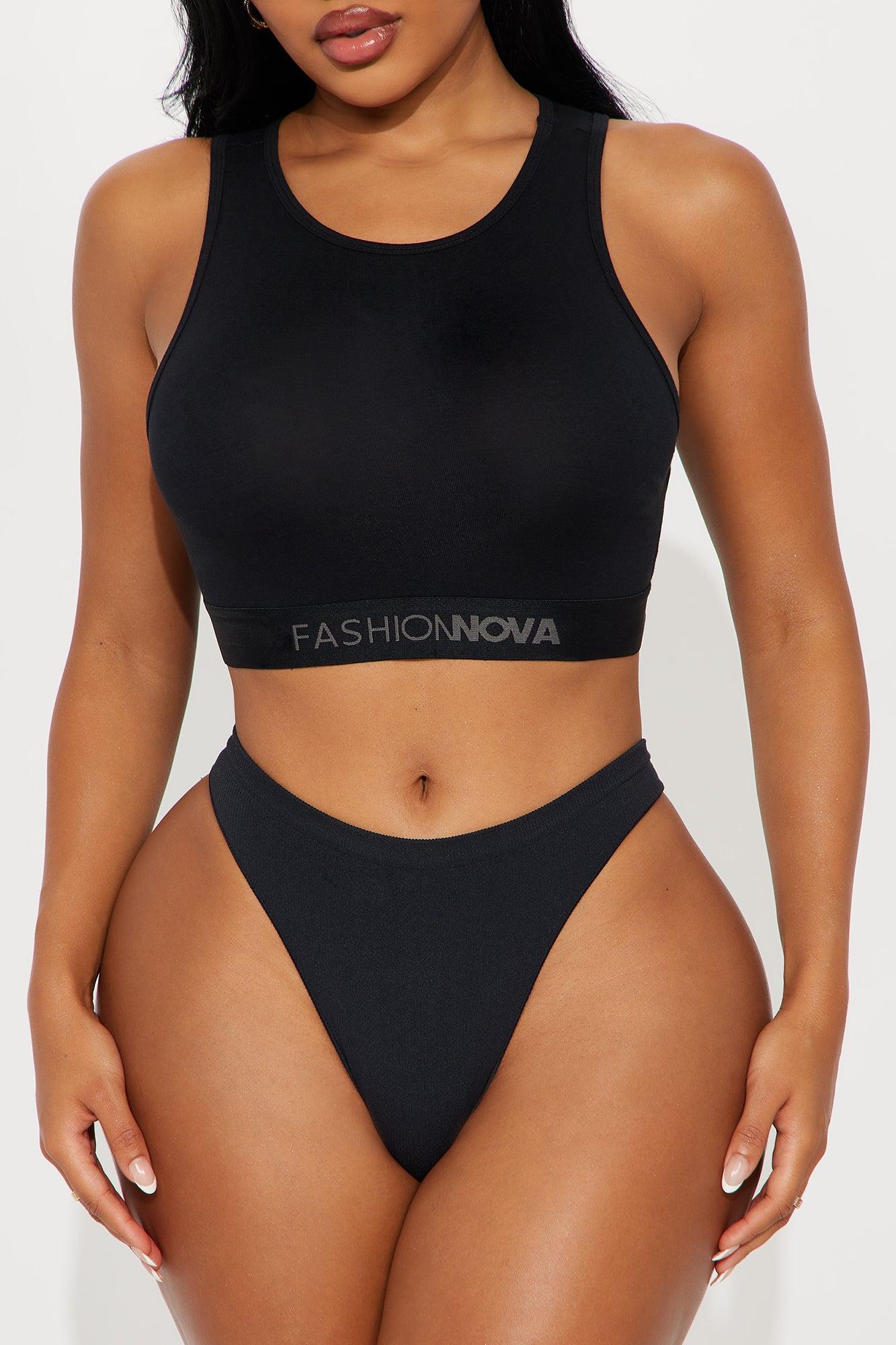 FN Mood High Neck Cotton Bra - Black Female Product Image