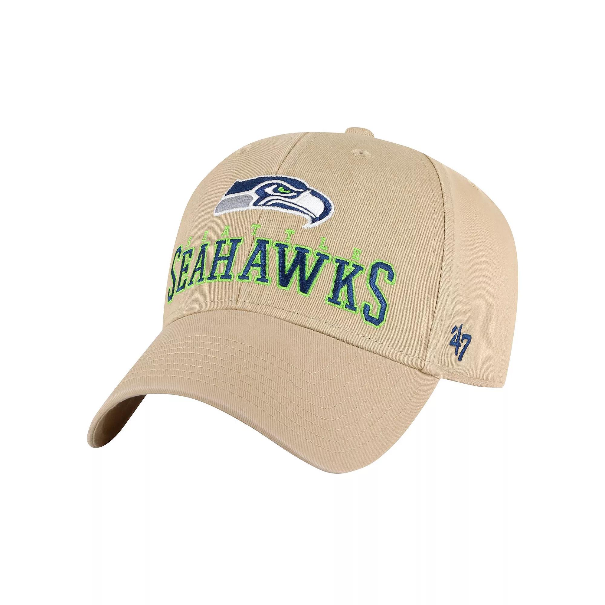 Men's '47 Khaki Seattle Seahawks Powell MVP Adjustable Hat, Beig K Product Image