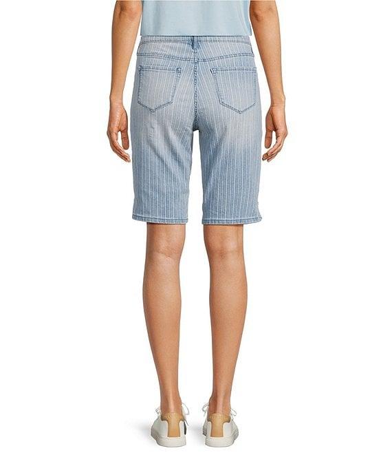 Code Bleu Chelsea Stretch Denim Stripe Print High Rise Bermuda Shorts Product Image