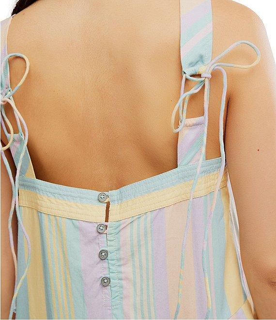 Free People Primavera Stripe Square Neck Sleeveless Midi Shift Dress Product Image