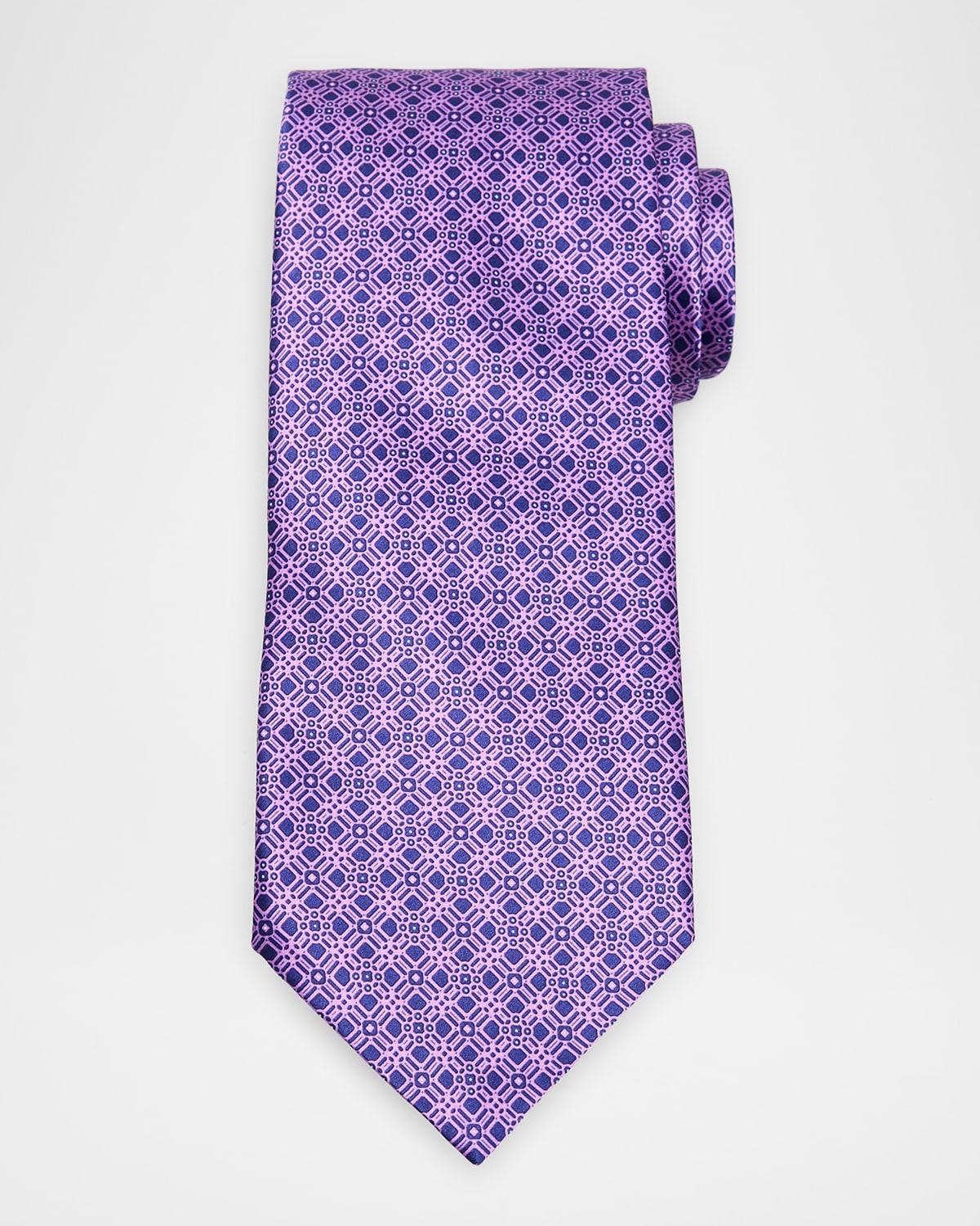 Mens Geometric Silk Tie Product Image