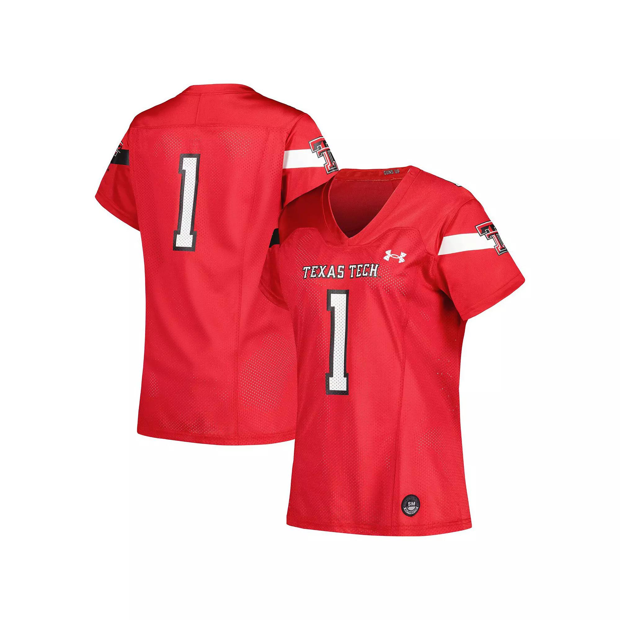Women's Under Armour #1 Red Texas Tech Red Raiders Replica Football Jersey,  Product Image