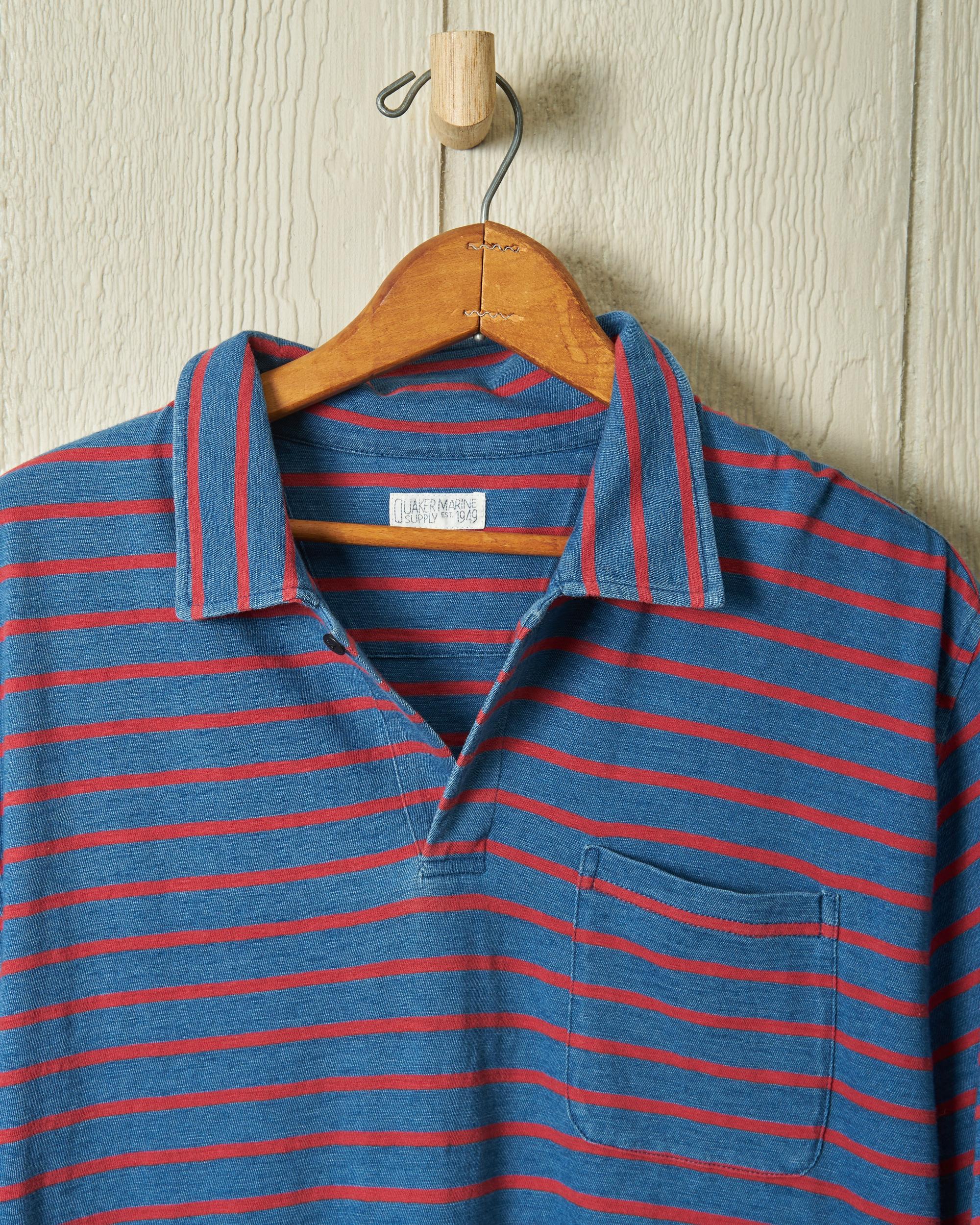 Indigo Polo in 3/4" Red/Navy Stripe Product Image